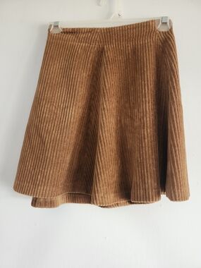 Twik by Simons Brown Corduroy Skirt XS | Organic Cotton Mini Skirt